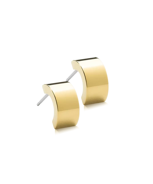Golden Titanium Pendant Plain Grand Curved Earring