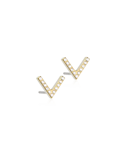 Golden Titanium Brilliance V Earring