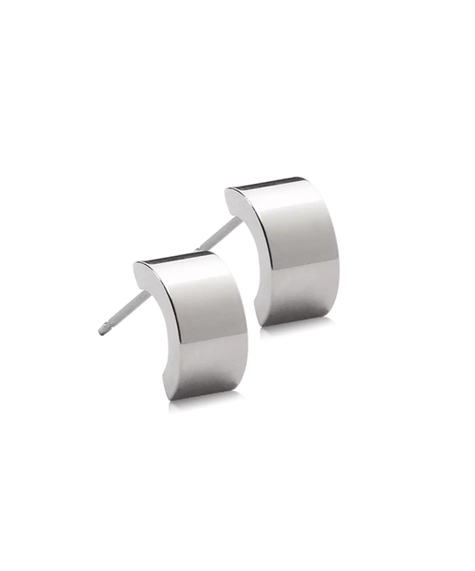 Natural Titanium Pendant Plain Grand Curved Earring