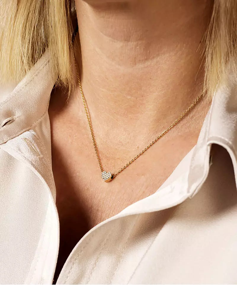 Gold Titanium Brilliance Heart Necklace