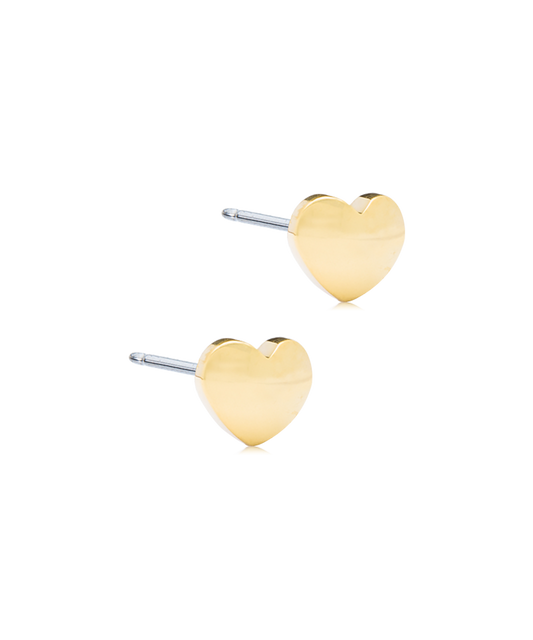 Gold Titanium Heart Earrings