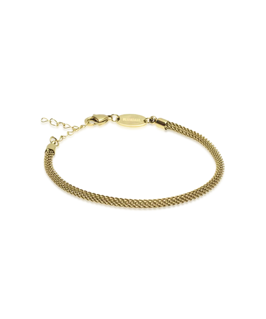 Gold Titanium Round Mesh Bracelet 3mm