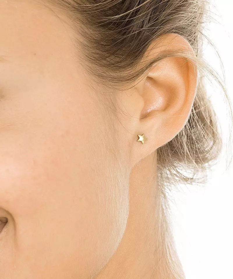Gold Titanium Star Earrings