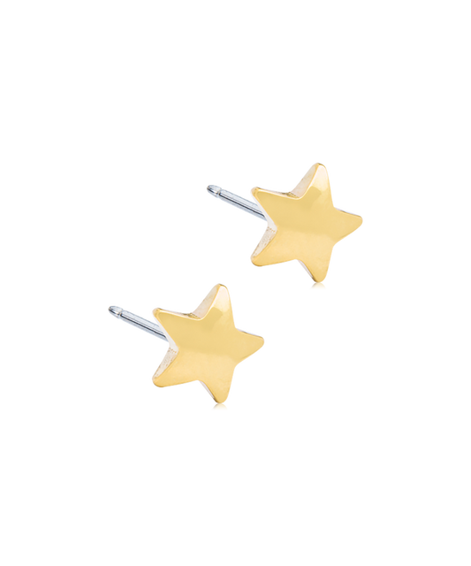 Gold Titanium Star Earrings