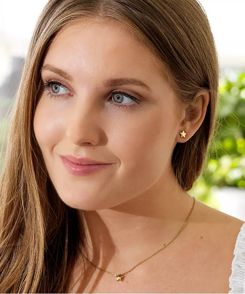 Gold Titanium Star Earrings