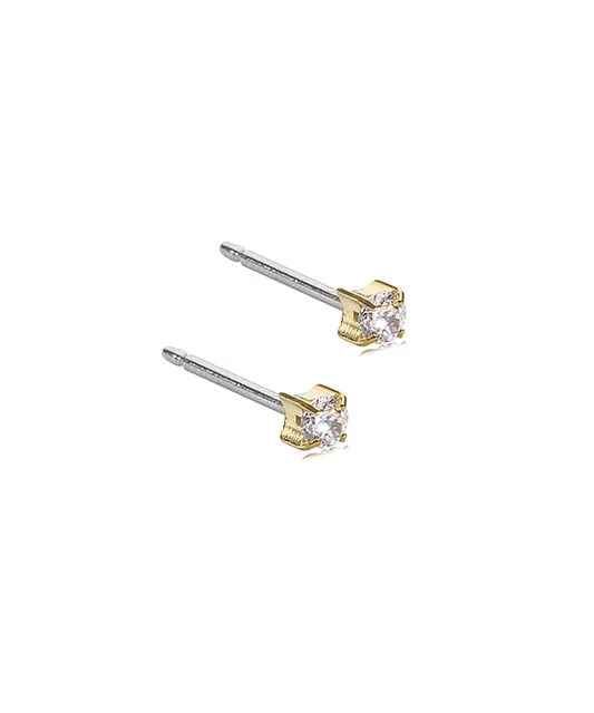 Gold Titanium Tiffany Cubic Zirconia Earrings