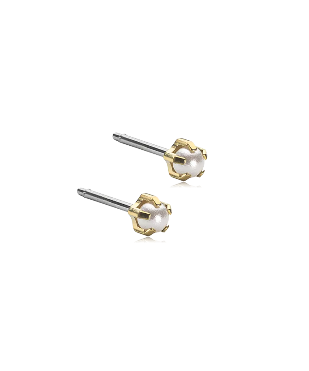 White pearl deals gold earrings