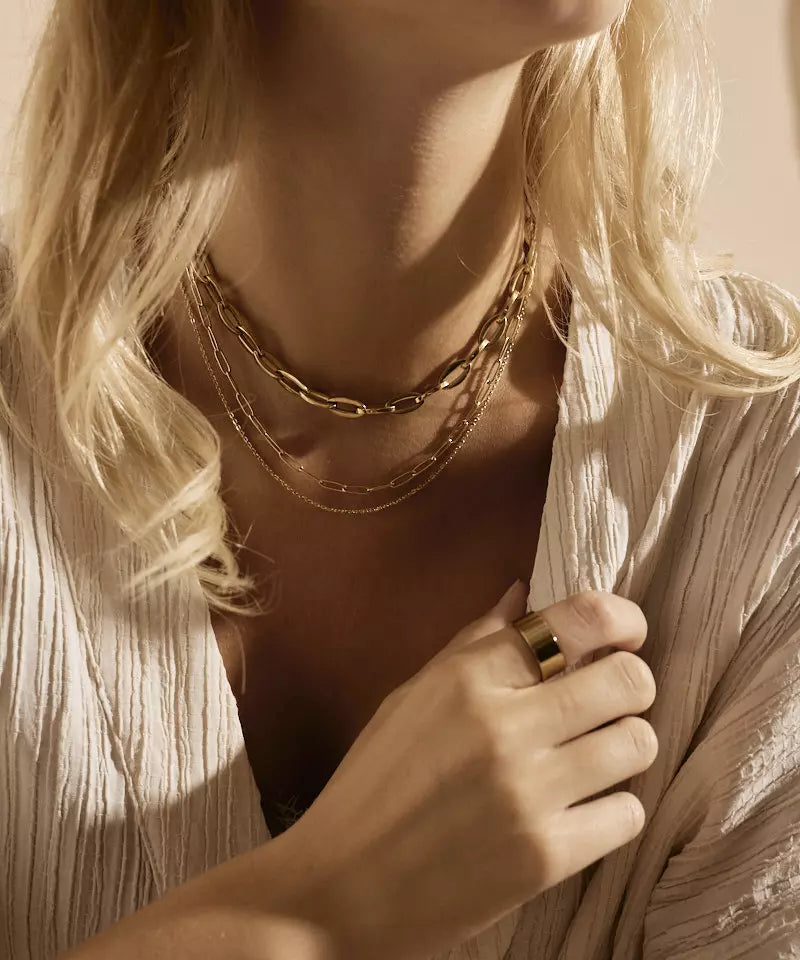 Gold Titanium Link Necklace