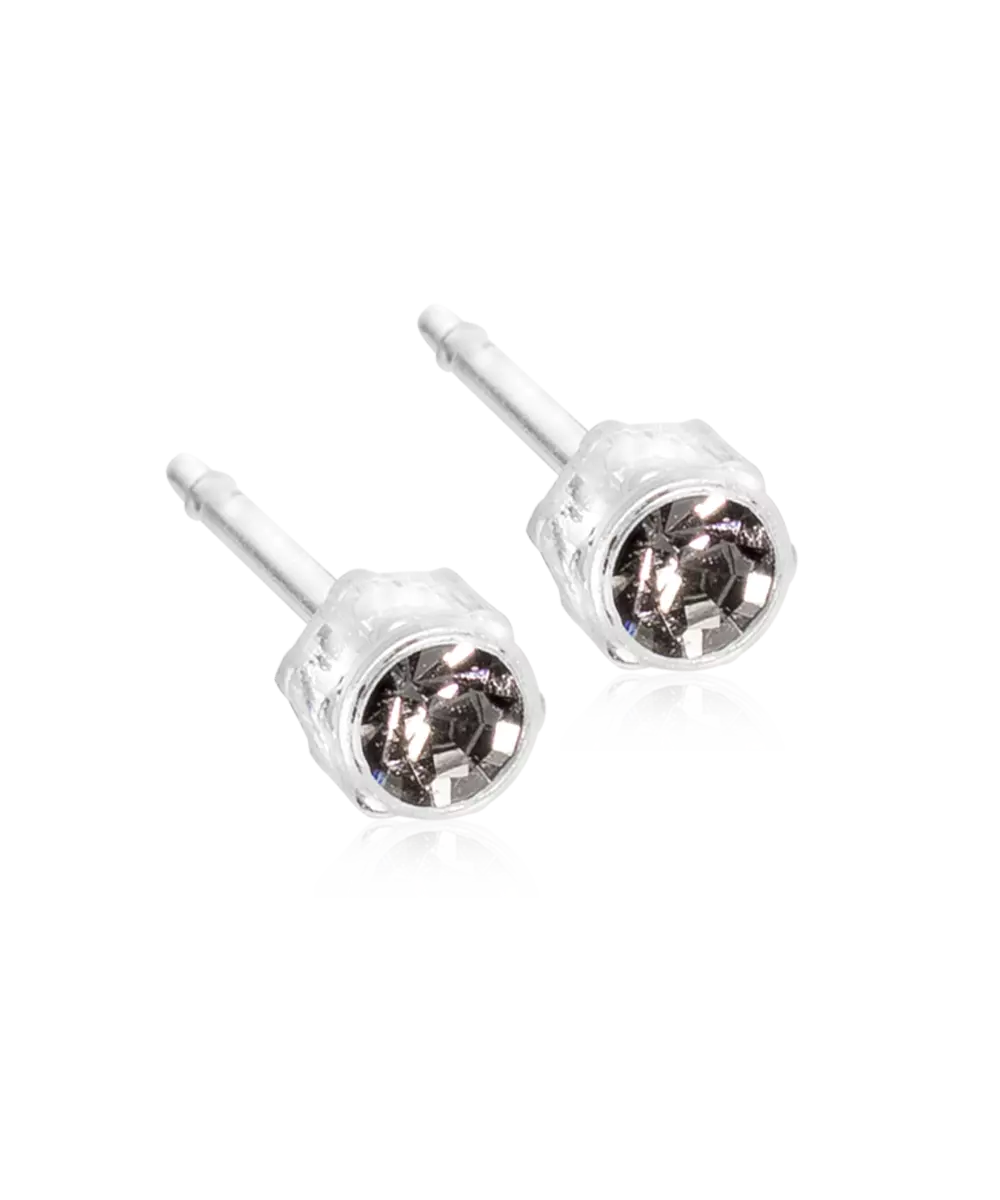 Medical Plastic Crystal Earrings 4mm