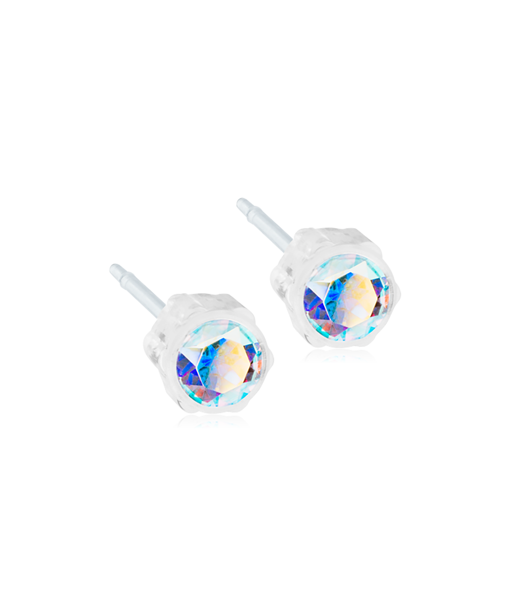 Medical Plastic Crystal Earrings 4mm