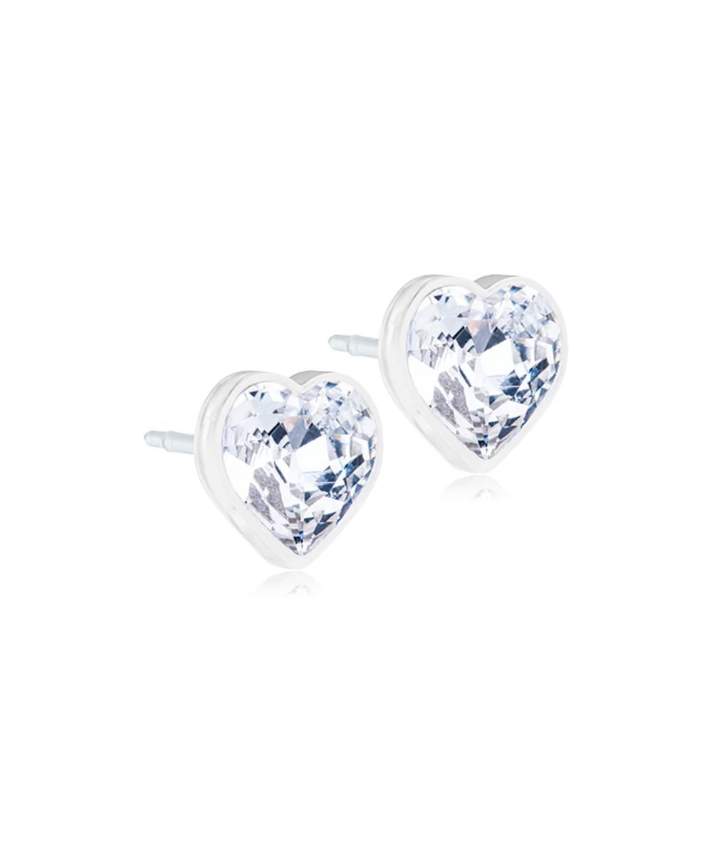 Medical Plastic Heart Earrings 6mm