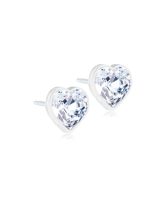 Medical Plastic Heart Earrings 6mm