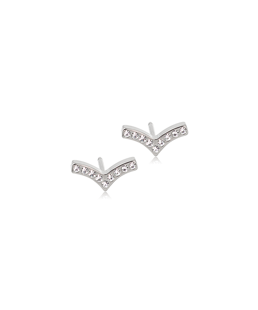 Natural Titanium Brilliance Wing Crystal Earrings 8mm