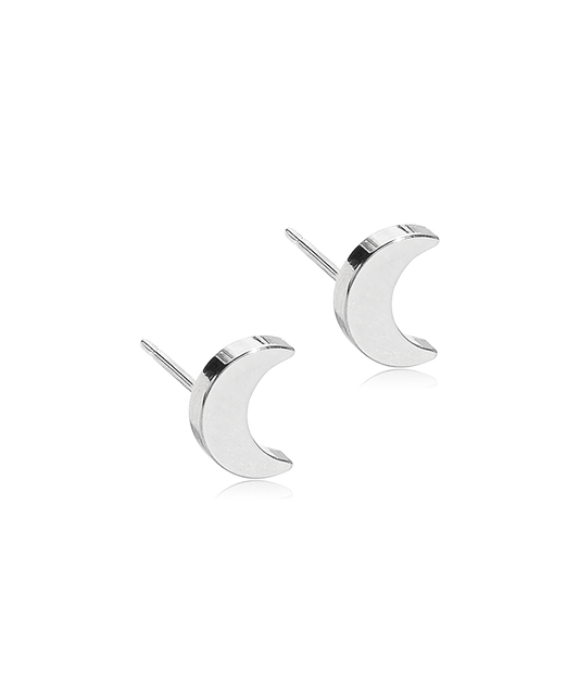 Natural Titanium Moon Earrings