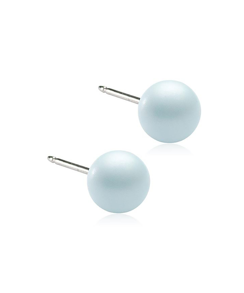 Natural Titanium Pearl Earrings 6mm
