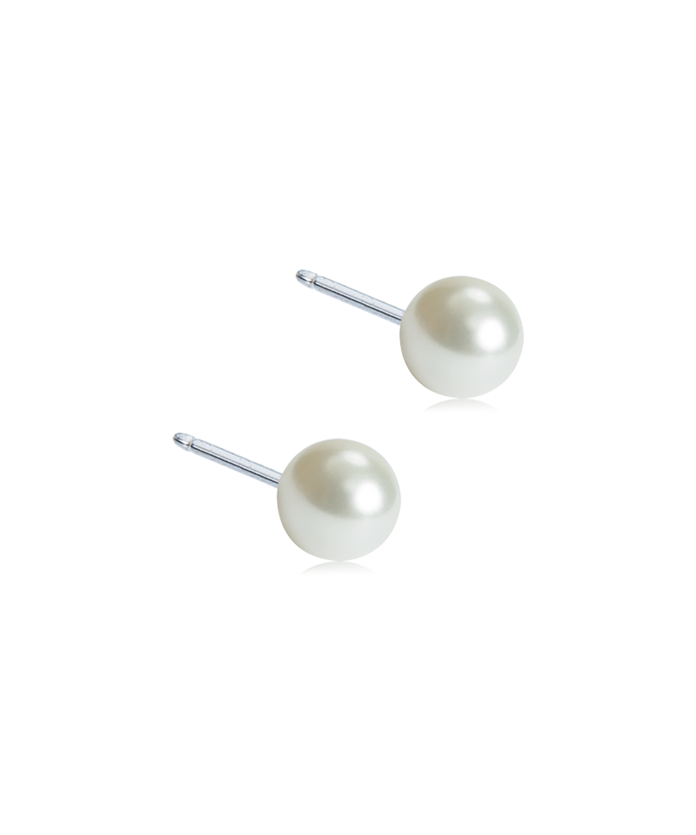 Natural Titanium White Pearl Earrings