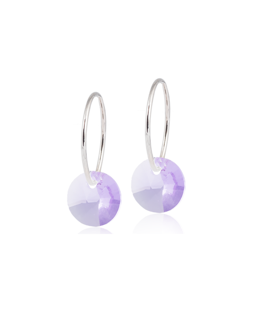Natural Titanium Round Pendant Earrings 8mm