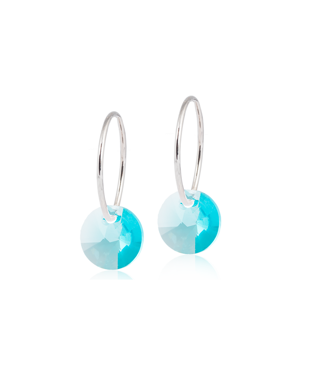 Natural Titanium Round Pendant Earrings 8mm