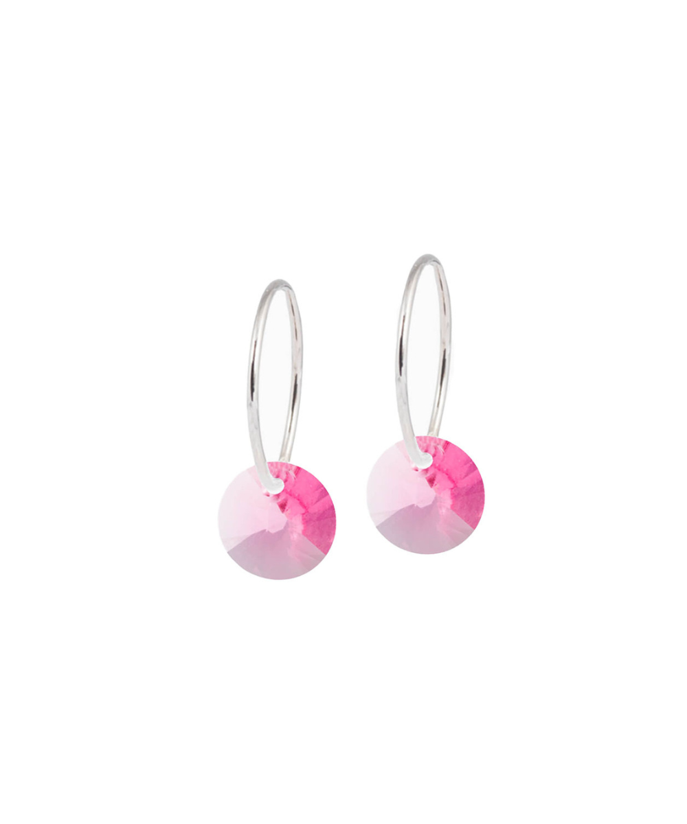 Natural Titanium Round Pendant Earrings 8mm