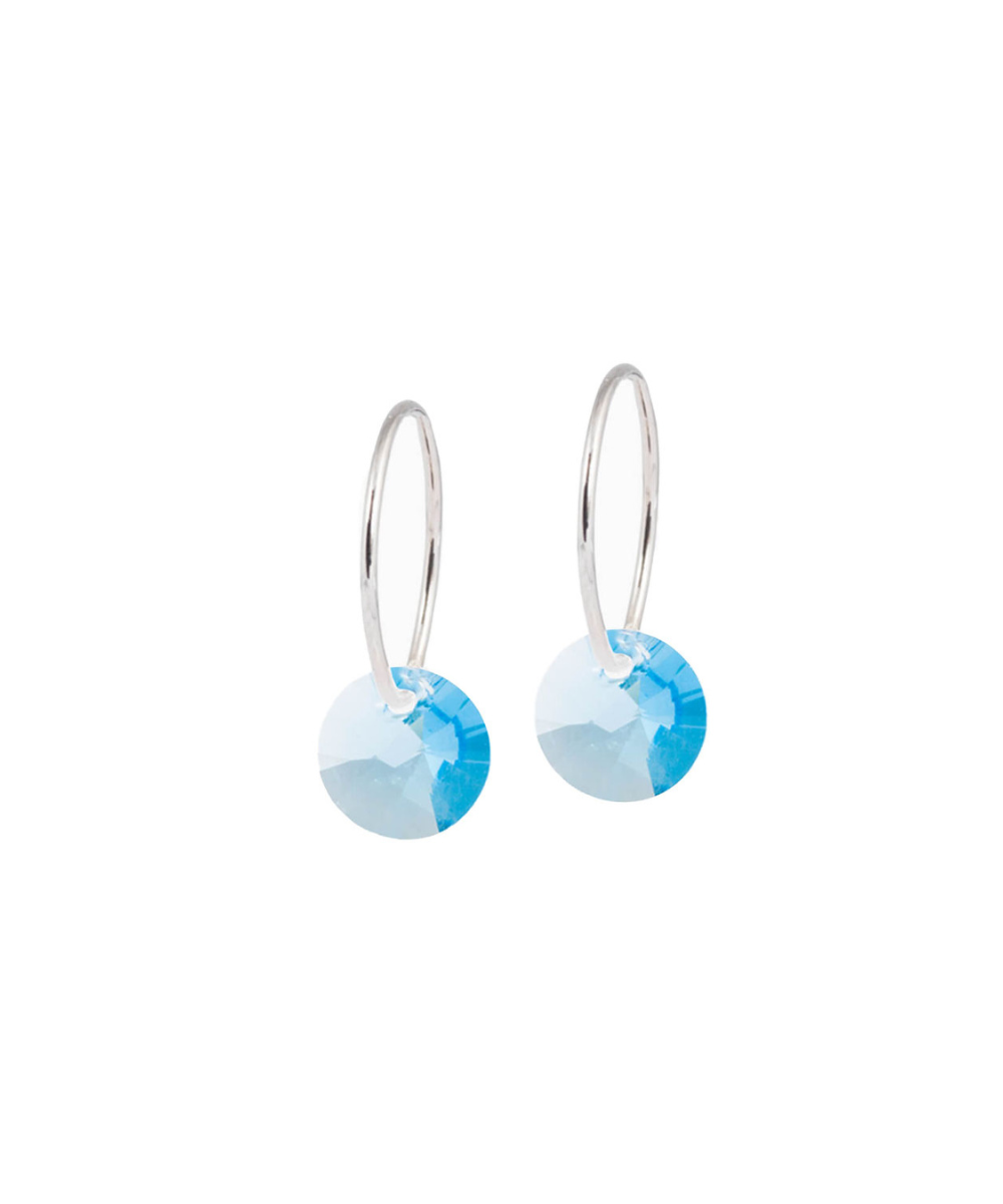 Natural Titanium Round Pendant Earrings 8mm