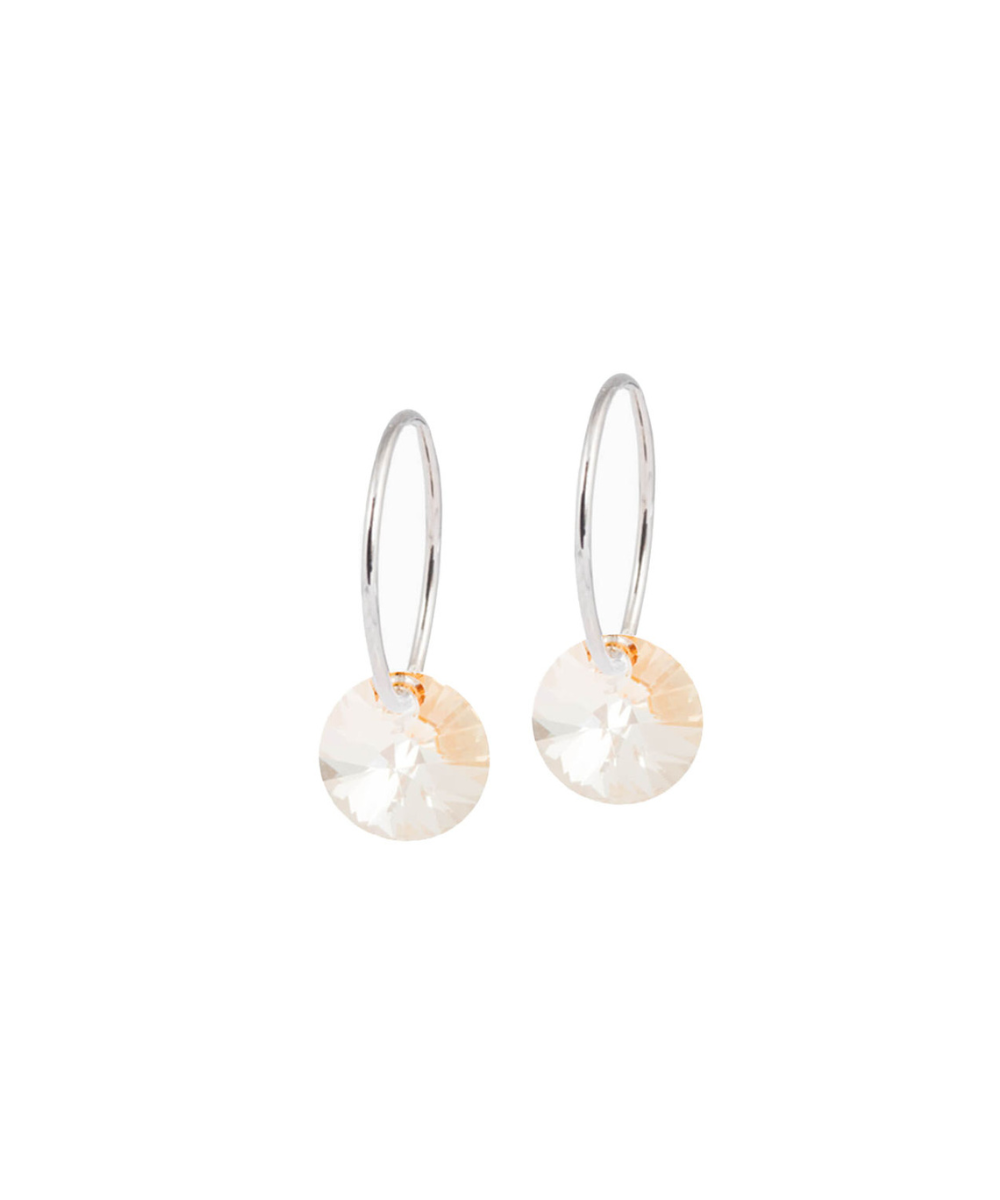 Natural Titanium Round Pendant Earrings 8mm