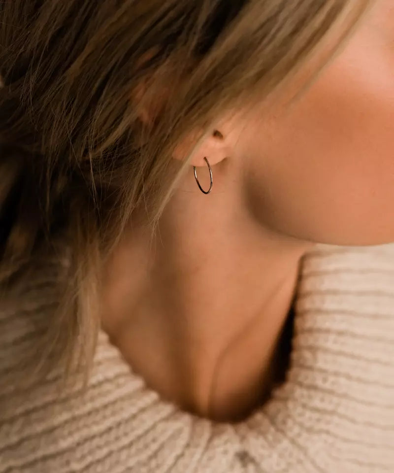 Natural Titanium Safety Ear Rings