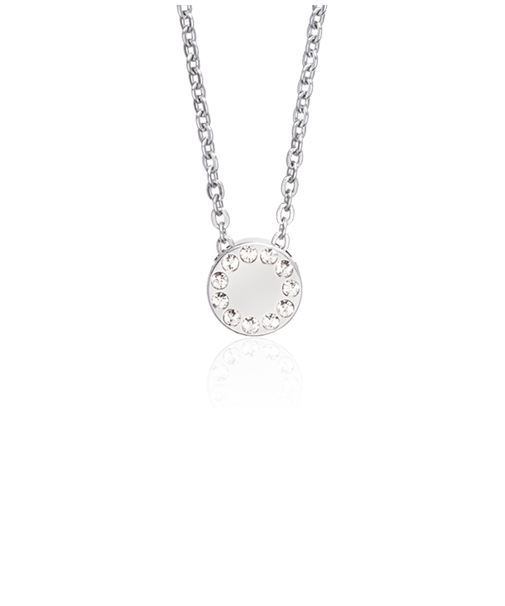 Silver Brilliance Puck 8mm Crystal Necklace