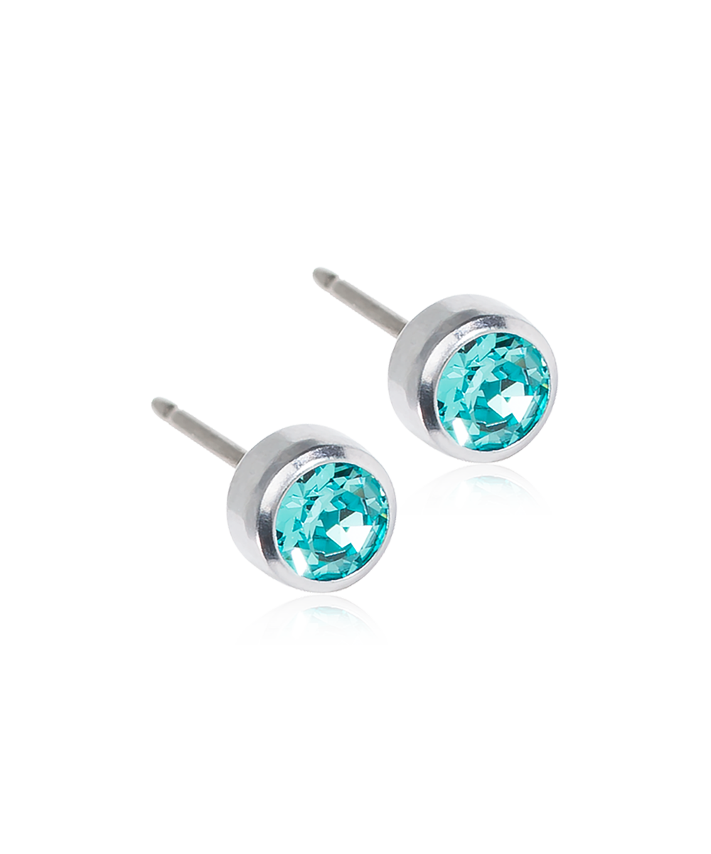 Silver Titanium Bezel Crystal Earrings