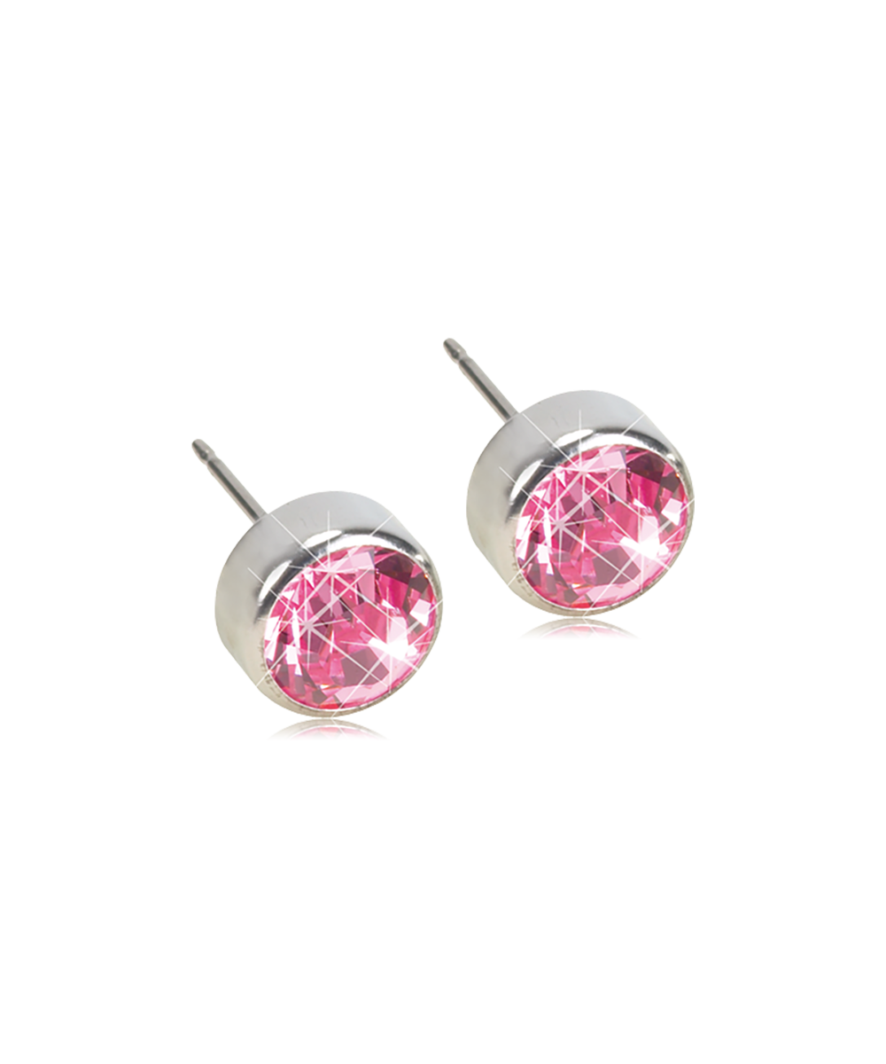 Silver Titanium Bezel Crystal Earrings