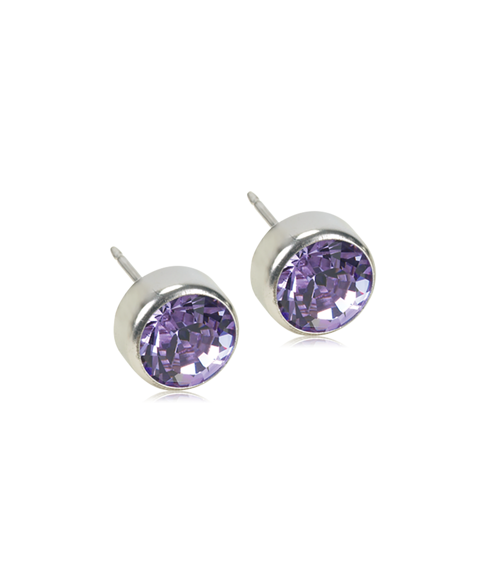 Silver Titanium Bezel Crystal Earrings