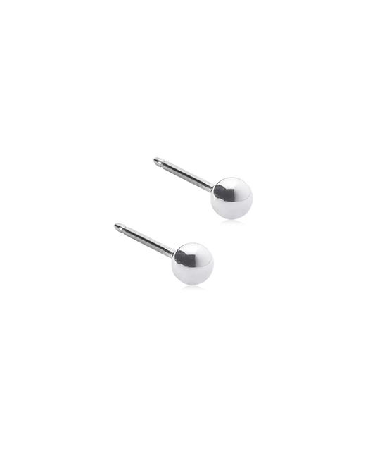 Silver Titanium Ball Earrings 3mm
