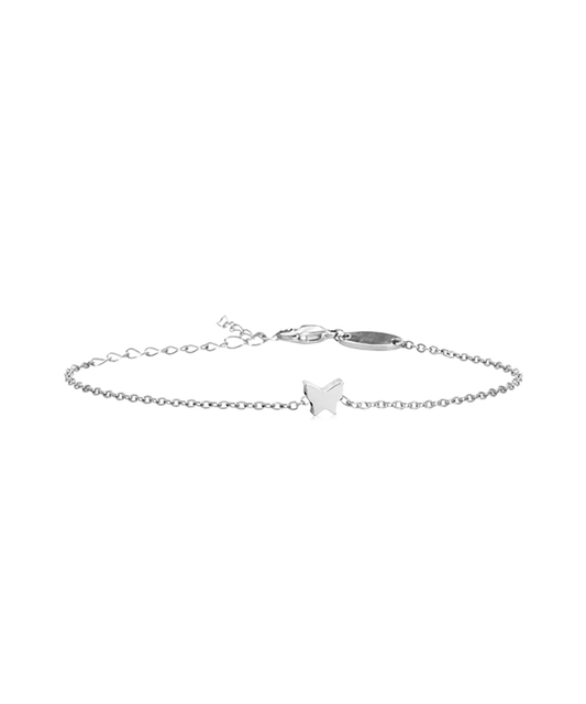 Silver Titanium Butterfly Bracelet 8mm