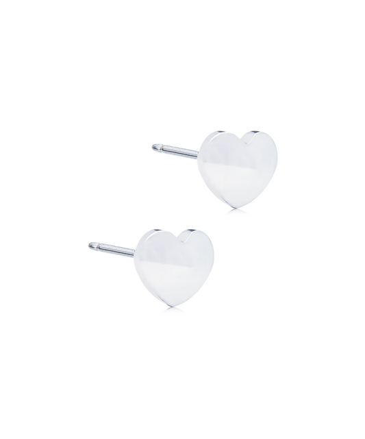 Silver Titanium Heart Earrings