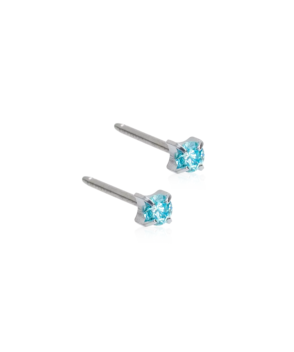 Silver Titanium Cubic Zirconia Tiffany Earrings