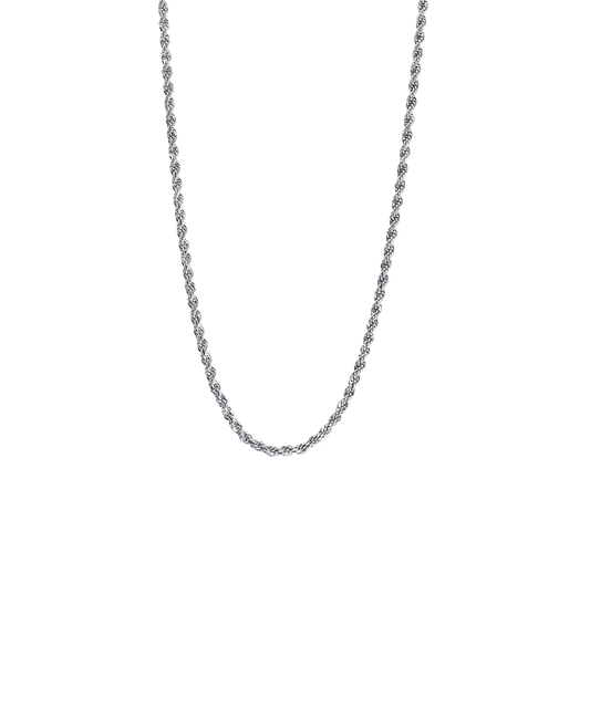 Silver Titanium Twist Necklace 2.5mm