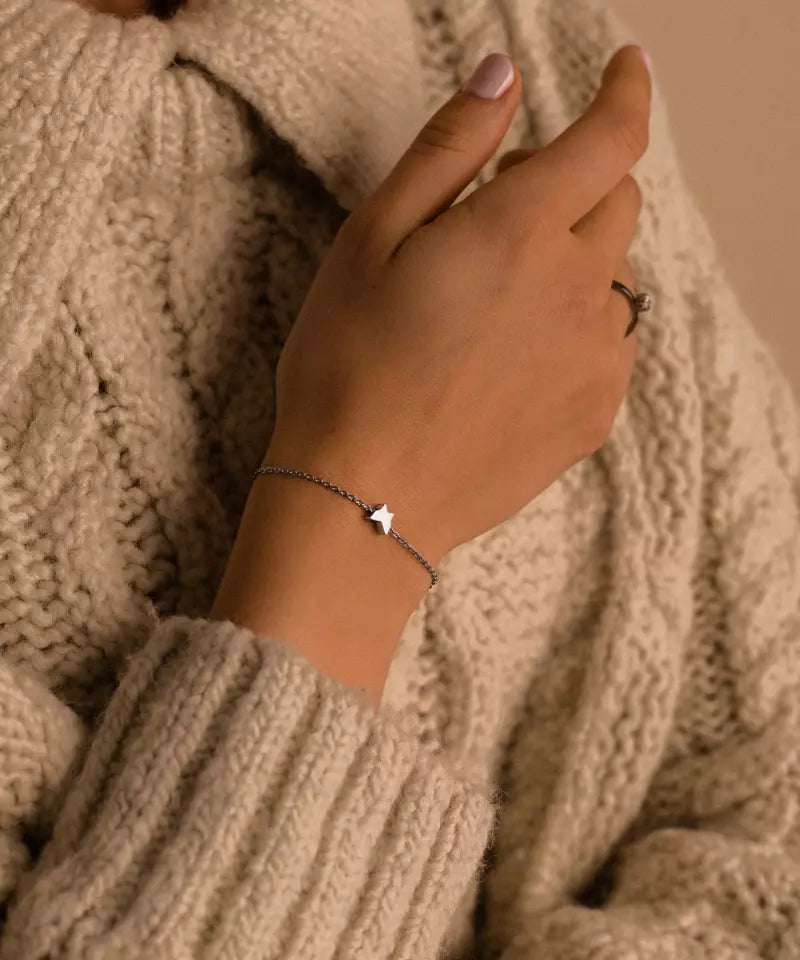 Silver Titanium Butterfly Bracelet 8mm