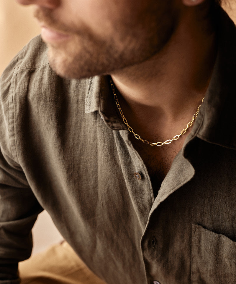 Gold Medium Link Necklace 52 cm