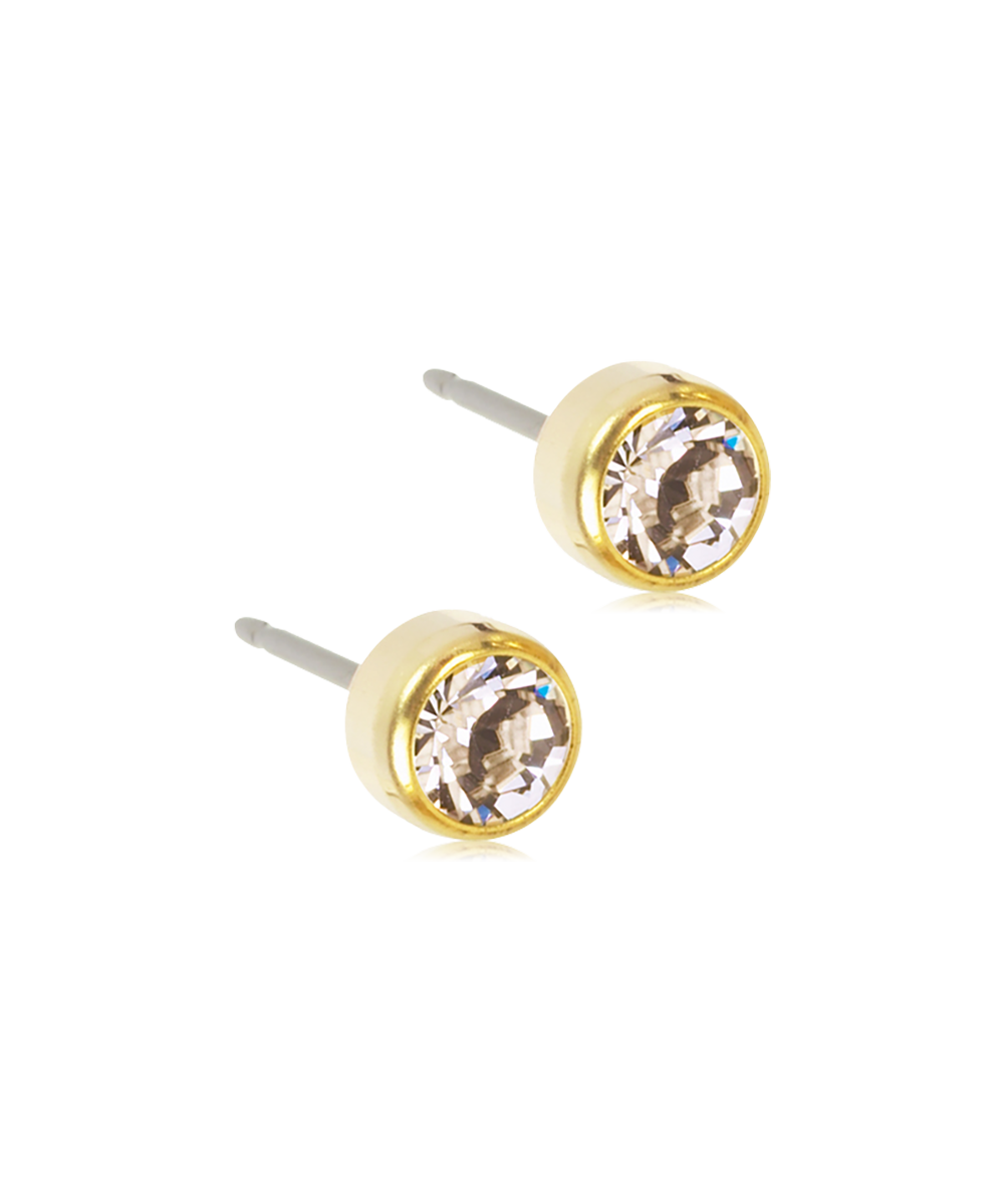 Gold Titanium Bezel Earrings