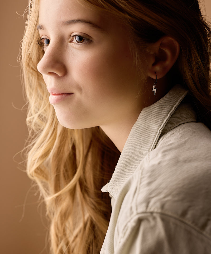 Natural Titanium Earring 14mm, Pendant Flash 11mm