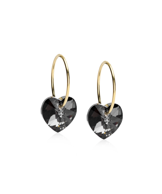 Gold Titanium Heart Earrings 10mm