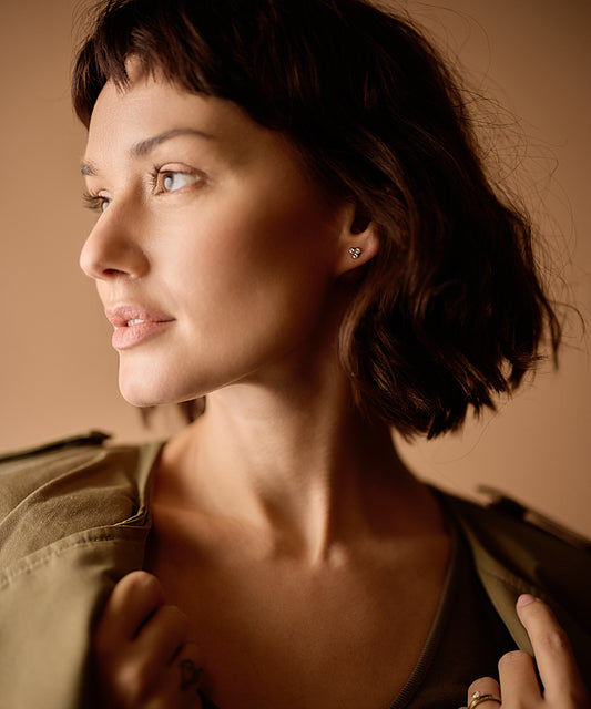 Gold Titanium Clover Earrings