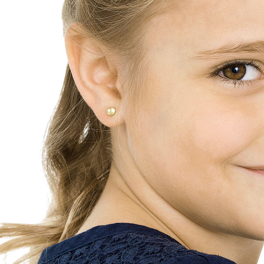 Blomdahl Singapore gold titanium heart stud earrings, hypoallergenic stud earrings and earrings for sensitive skin singapore