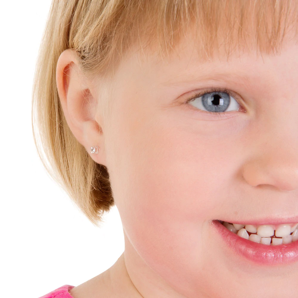 Medical Plastic Crystal Earrings 4mm