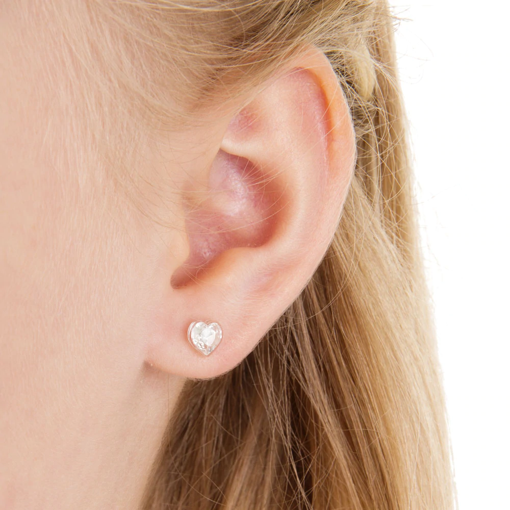 Medical Plastic Heart Earrings 6mm