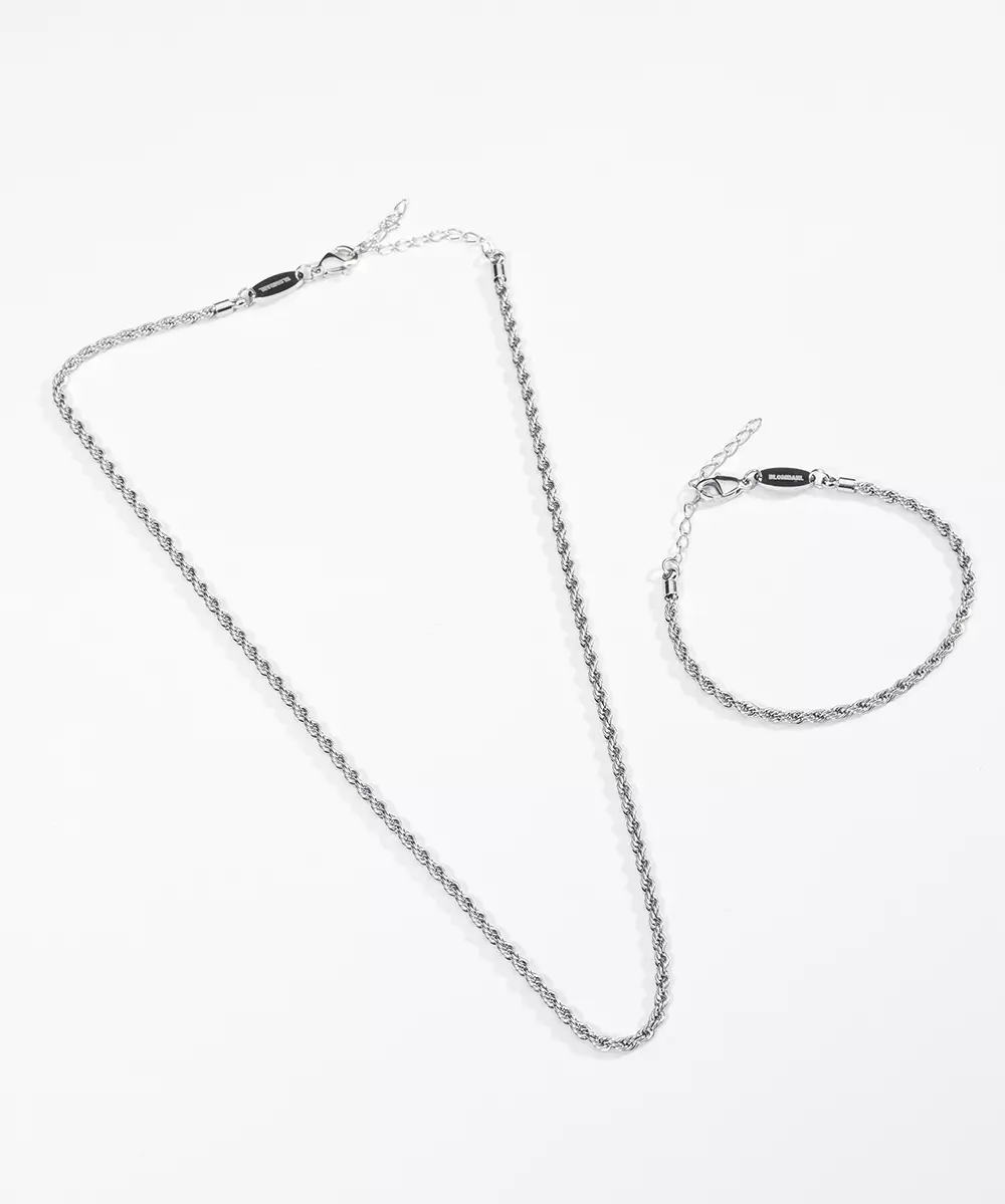 Silver Titanium Twist Necklace 2.5mm