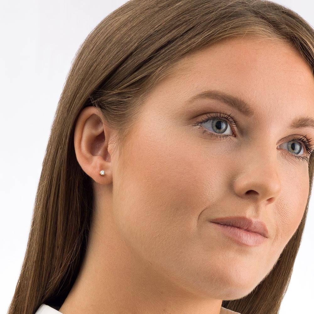 Gold Titanium Tiffany Gold Cubic Zirconia Earrings