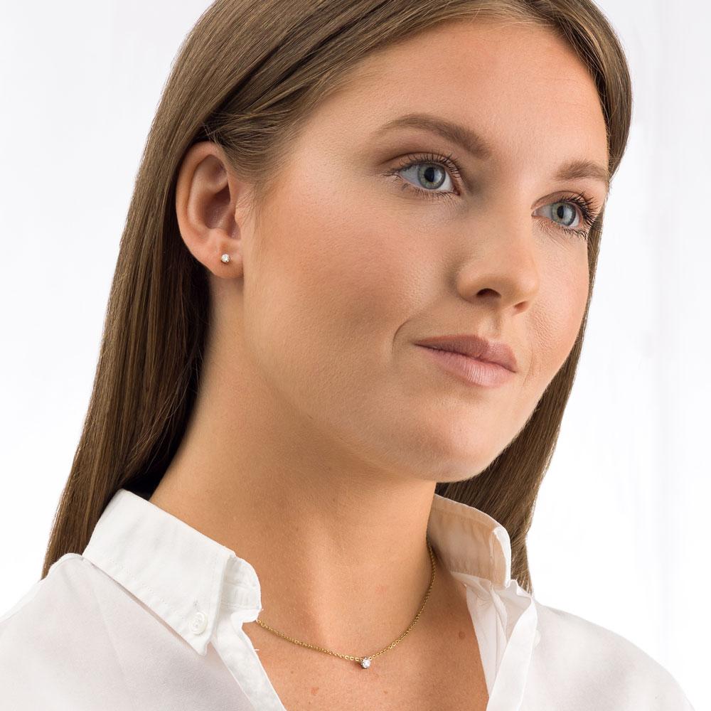Gold Titanium Tiffany Gold Cubic Zirconia Earrings