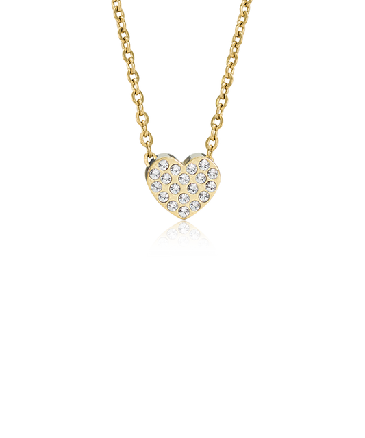 Gold Titanium Brilliance Heart Necklace