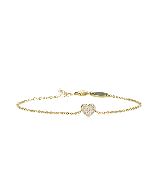 Gold Brilliance Heart Bracelet