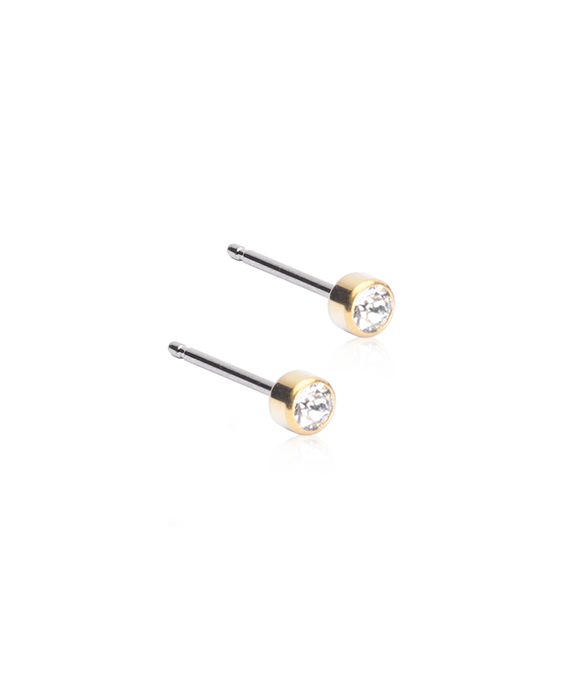 Gold Titanium Bezel Earrings